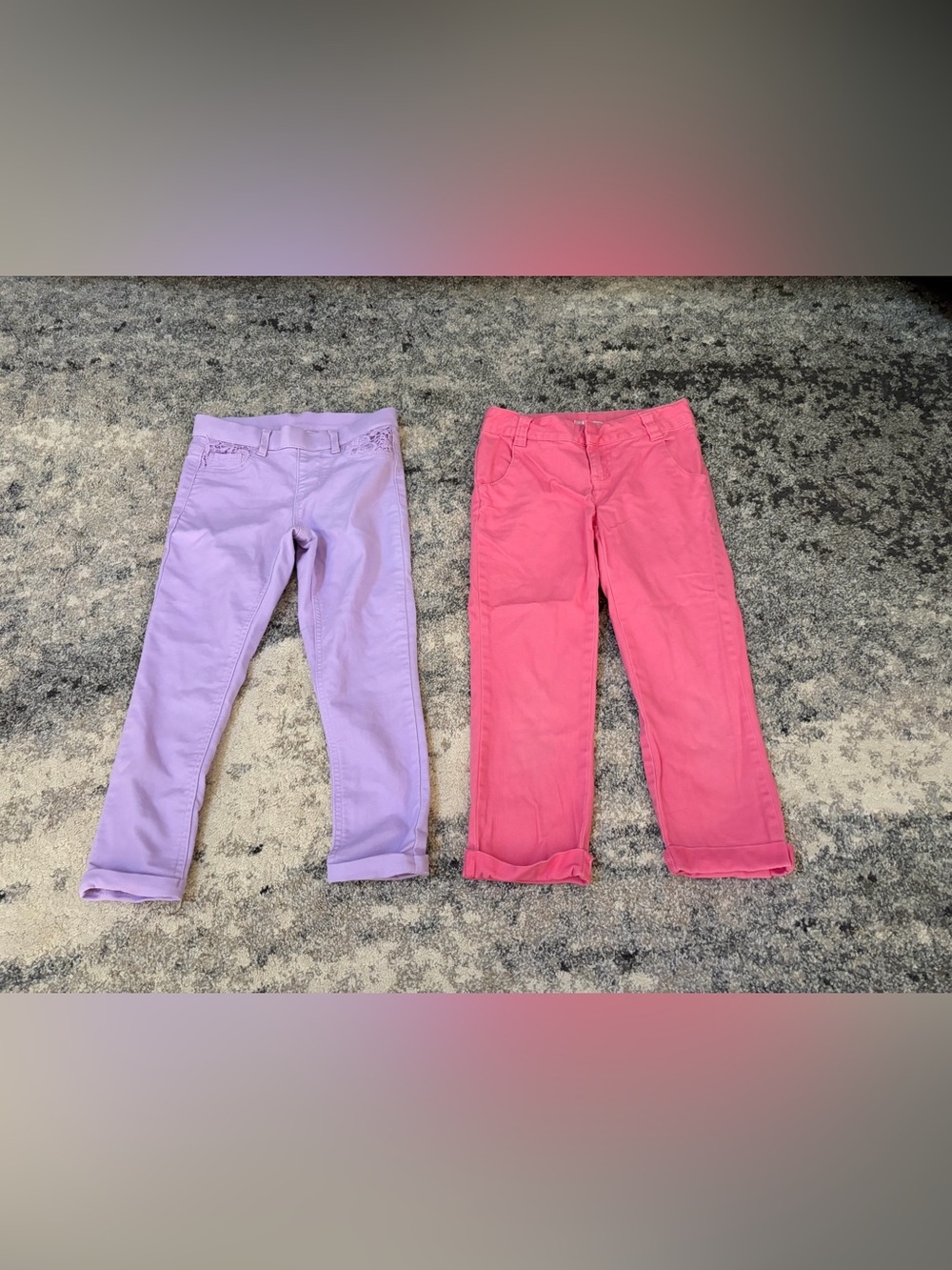 Girls pink and purple capris